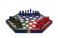 Juego de ajedrez para tres jugadores (32x28cm) tricolor